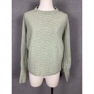 Hippie Rose Juniors' Ribbed Knit Pullover Cozy Sweater Green Size Large NWT's